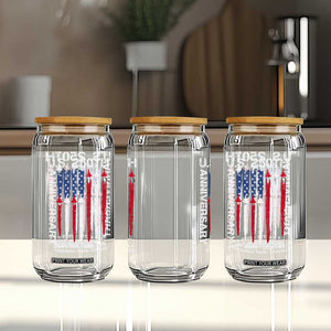 250th American Anniversary Glass Can 250 Years America USA Flag Fighter Jets Patriotic Veterans TS10 Print Your Wear