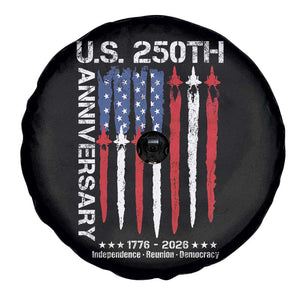 250th American Anniversary Spare Tire Cover 250 Years America USA Flag Fighter Jets Patriotic Veterans TS10 Print Your Wear