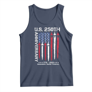 250th American Anniversary Tank Top 250 Years America USA Flag Fighter Jets Patriotic Veterans TS10 Navy Print Your Wear