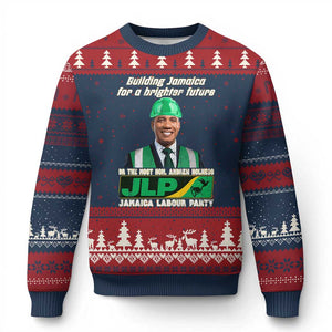 Jamaica Labour Party Ugly Christmas Sweater Andrew Holness JLP Supporter Gifts TS10 Navy Red Print Your Wear
