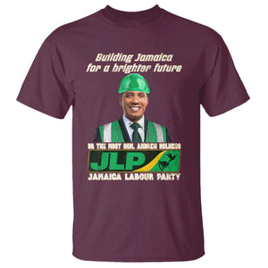 Jamaica Labour Party T Shirt Andrew Holness JLP Supporter Gifts TS10 Maroon Print Your Wear
