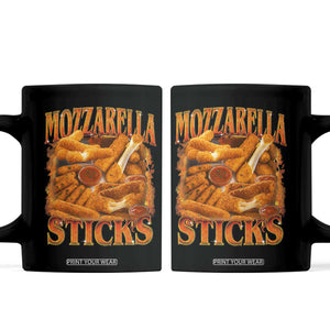 Mozzarella Sticks Coffee Mug Funny Foodie Meme Snack Lover Vintage 90s TS10 Black Print Your Wear