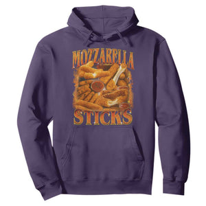 Mozzarella Sticks Hoodie Funny Foodie Meme Snack Lover Vintage 90s TS10 Purple Print Your Wear