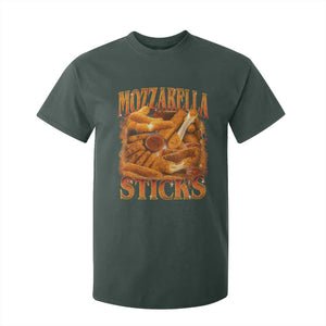 Mozzarella Sticks T Shirt For Kid Funny Foodie Meme Snack Lover Vintage 90s TS10 Dark Forest Green Print Your Wear