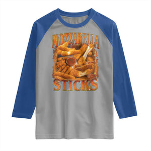 Mozzarella Sticks Raglan Shirt Funny Foodie Meme Snack Lover Vintage 90s TS10 Sport Gray Royal Print Your Wear