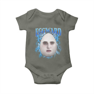 Eggward Baby Onesie Funny Unhinged Meme Gen Z Humor Bootleg Graphic TS10 Military Green Print Your Wear