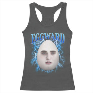 Eggward Racerback Tank Top Funny Unhinged Meme Gen Z Humor Bootleg Graphic TS10 Dark Heather Print Your Wear