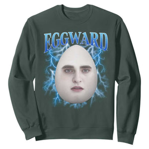 Eggward Sweatshirt Funny Unhinged Meme Gen Z Humor Bootleg Graphic TS10 Dark Forest Green Print Your Wear