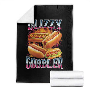 Glizzy Gobbler Throw Blanket Vintage Hot Dog Meme Funny Foodie Gen Z TS10 Black Print Your Wear