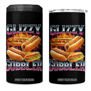 Glizzy Gobbler 4 in 1 Can Cooler Tumbler Vintage Hot Dog Meme Funny Foodie Gen Z TS10 One Size: 16 oz Black Print Your Wear