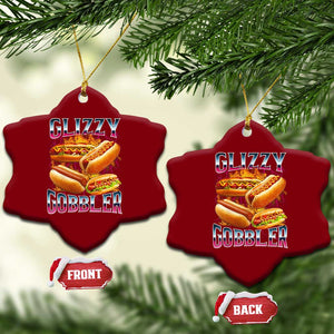 Glizzy Gobbler Ceramic Ornament Vintage Hot Dog Meme Funny Foodie Gen Z TS10 Print Your Wear