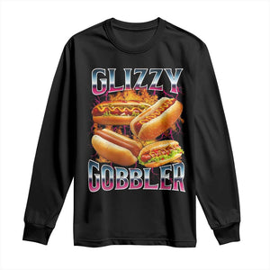 Glizzy Gobbler Long Sleeve Shirt Vintage Hot Dog Meme Funny Foodie Gen Z TS10 Black Print Your Wear