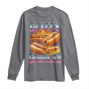 Glizzy Gobbler Long Sleeve Shirt Vintage Hot Dog Meme Funny Foodie Gen Z TS10 Charcoal Print Your Wear