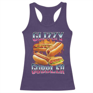 Glizzy Gobbler Racerback Tank Top Vintage Hot Dog Meme Funny Foodie Gen Z TS10 Purple Print Your Wear