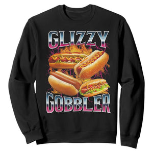 Glizzy Gobbler Sweatshirt Vintage Hot Dog Meme Funny Foodie Gen Z TS10 Black Print Your Wear