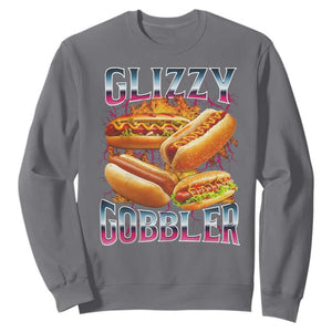 Glizzy Gobbler Sweatshirt Vintage Hot Dog Meme Funny Foodie Gen Z TS10 Charcoal Print Your Wear