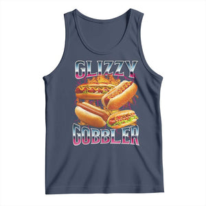Glizzy Gobbler Tank Top Vintage Hot Dog Meme Funny Foodie Gen Z TS10 Navy Print Your Wear