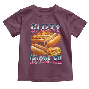 Glizzy Gobbler Toddler T Shirt Vintage Hot Dog Meme Funny Foodie Gen Z TS10 Maroon Print Your Wear