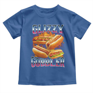 Glizzy Gobbler Toddler T Shirt Vintage Hot Dog Meme Funny Foodie Gen Z TS10 Royal Blue Print Your Wear