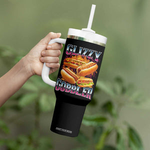 Glizzy Gobbler Tumbler With Handle Vintage Hot Dog Meme Funny Foodie Gen Z TS10 Print Your Wear