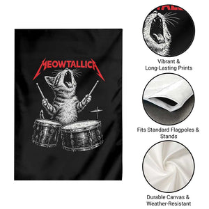 Rock On Vintage Drummer Cat Garden Flag Vintage 90s 80s Band Style Gift for Cat Owners TS10 Print Your Wear