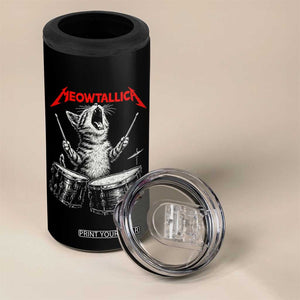 Rock On Vintage Drummer Cat 4 in 1 Can Cooler Tumbler Vintage 90s 80s Band Style Gift for Cat Owners TS10 Print Your Wear
