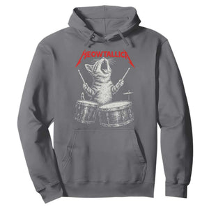 Rock On Vintage Drummer Cat Hoodie Vintage 90s 80s Band Style Gift for Cat Owners TS10 Charcoal Print Your Wear