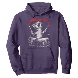 Rock On Vintage Drummer Cat Hoodie Vintage 90s 80s Band Style Gift for Cat Owners TS10 Purple Print Your Wear