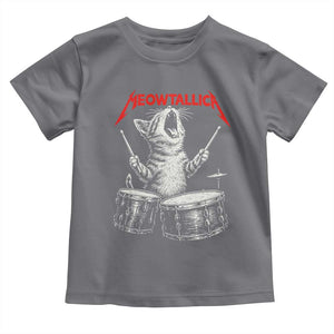 Rock On Vintage Drummer Cat Toddler T Shirt Vintage 90s 80s Band Style Gift for Cat Owners TS10 Charcoal Print Your Wear