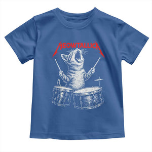Rock On Vintage Drummer Cat Toddler T Shirt Vintage 90s 80s Band Style Gift for Cat Owners TS10 Royal Blue Print Your Wear