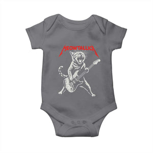 Funny Cat Playing Guitar Baby Onesie Vintage 90s Classic Rock Star Cat Graphic Rock and Roll TS10 Charcoal Print Your Wear
