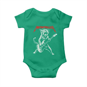 Funny Cat Playing Guitar Baby Onesie Vintage 90s Classic Rock Star Cat Graphic Rock and Roll TS10 Irish Green Print Your Wear