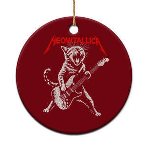 Funny Cat Playing Guitar Ceramic Ornament Vintage 90s Classic Rock Star Cat Graphic Rock and Roll TS10 1pc Red Print Your Wear