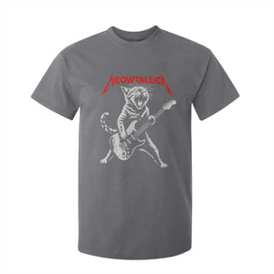 Funny Cat Playing Guitar T Shirt For Kid Vintage 90s Classic Rock Star Cat Graphic Rock and Roll TS10 Charcoal Print Your Wear