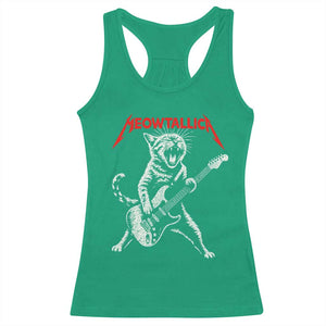 Funny Cat Playing Guitar Racerback Tank Top Vintage 90s Classic Rock Star Cat Graphic Rock and Roll TS10 Irish Green Print Your Wear