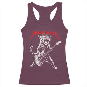 Funny Cat Playing Guitar Racerback Tank Top Vintage 90s Classic Rock Star Cat Graphic Rock and Roll TS10 Maroon Print Your Wear