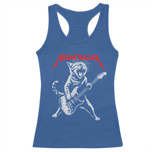 Funny Cat Playing Guitar Racerback Tank Top Vintage 90s Classic Rock Star Cat Graphic Rock and Roll TS10 Royal Blue Print Your Wear