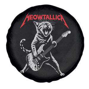Funny Cat Playing Guitar Spare Tire Cover Vintage 90s Classic Rock Star Cat Graphic Rock and Roll TS10 Print Your Wear