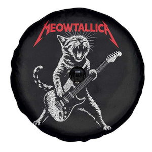 Funny Cat Playing Guitar Spare Tire Cover Vintage 90s Classic Rock Star Cat Graphic Rock and Roll TS10 Print Your Wear