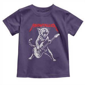Funny Cat Playing Guitar Toddler T Shirt Vintage 90s Classic Rock Star Cat Graphic Rock and Roll TS10 Purple Print Your Wear
