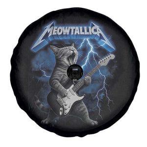 Funny Cat Playing Guitar Spare Tire Cover Vintage 90s Style Bootleg Graphic Rock Star Rock Cat TS10 Print Your Wear