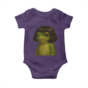 Funny Frog Bob Haircut Meme Baby Onesie Silly Toad Trends TS10 Purple Print Your Wear