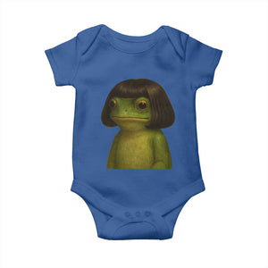 Funny Frog Bob Haircut Meme Baby Onesie Silly Toad Trends TS10 Royal Blue Print Your Wear