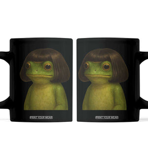Funny Frog Bob Haircut Meme Coffee Mug Silly Toad Trends TS10 Black Print Your Wear