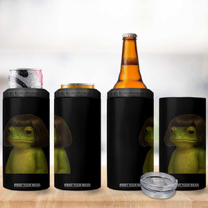 Funny Frog Bob Haircut Meme 4 in 1 Can Cooler Tumbler Silly Toad Trends TS10 Print Your Wear