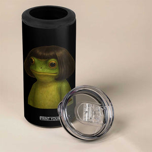 Funny Frog Bob Haircut Meme 4 in 1 Can Cooler Tumbler Silly Toad Trends TS10 Print Your Wear