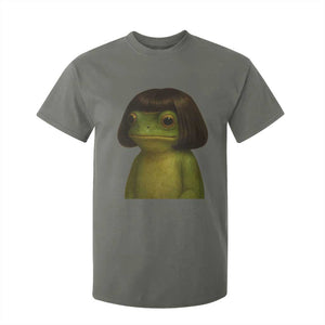 Funny Frog Bob Haircut Meme T Shirt For Kid Silly Toad Trends TS10 Military Green Print Your Wear