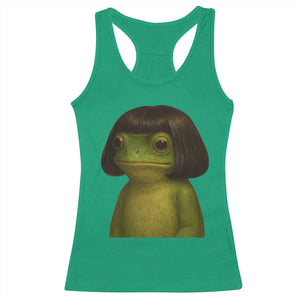 Funny Frog Bob Haircut Meme Racerback Tank Top Silly Toad Trends TS10 Irish Green Print Your Wear
