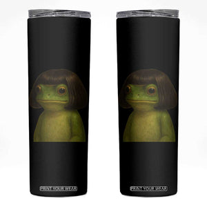 Funny Frog Bob Haircut Meme Skinny Tumbler Silly Toad Trends TS10 Black Print Your Wear