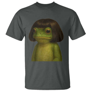 Funny Frog Bob Haircut Meme T Shirt Silly Toad Trends TS10 Dark Heather Print Your Wear